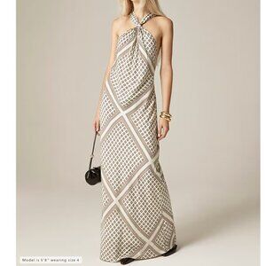 NWT J.Crew Collection halter slip dress in foulard print Size 2